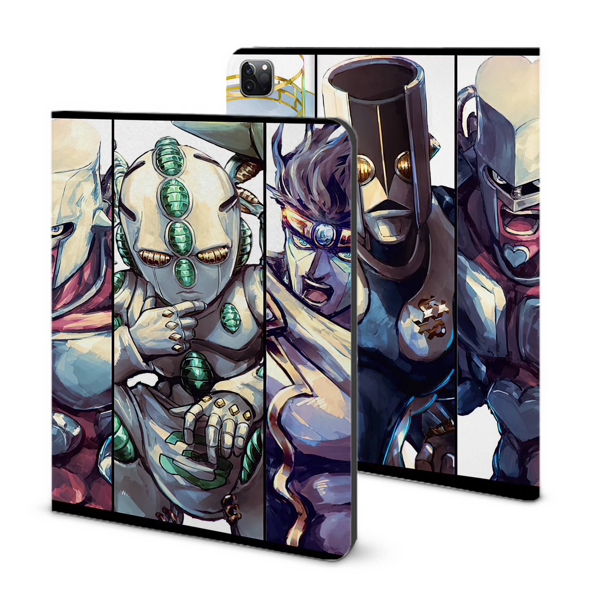 （画像用） ジョジョの奇妙な冒険 JoJo's Bizarre Adventure IPad ケース ブック型 PUレザー TPU 耐衝撃 軽量 薄型 ペン収納なし 全面保護 IPad 各モデル対応